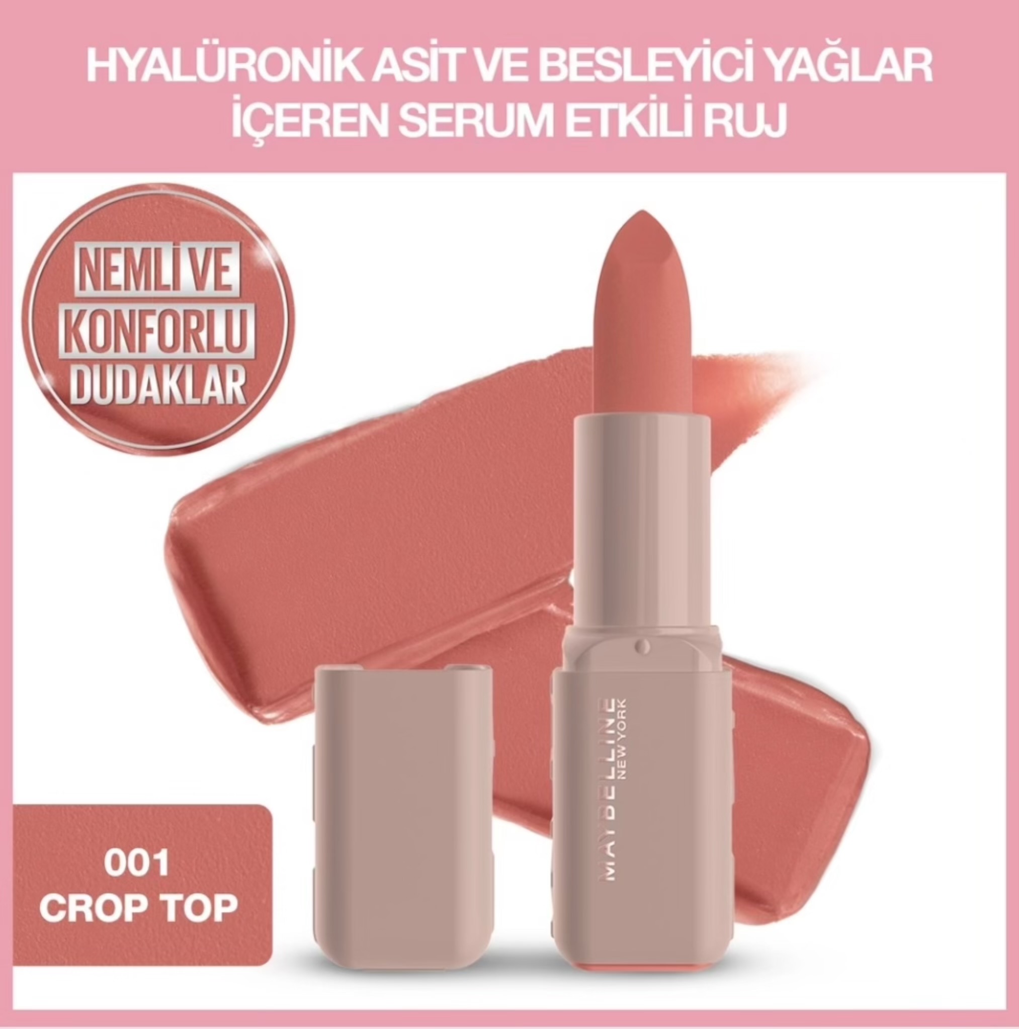 رژلب سرمی مات میبلین کد 001 Crop top